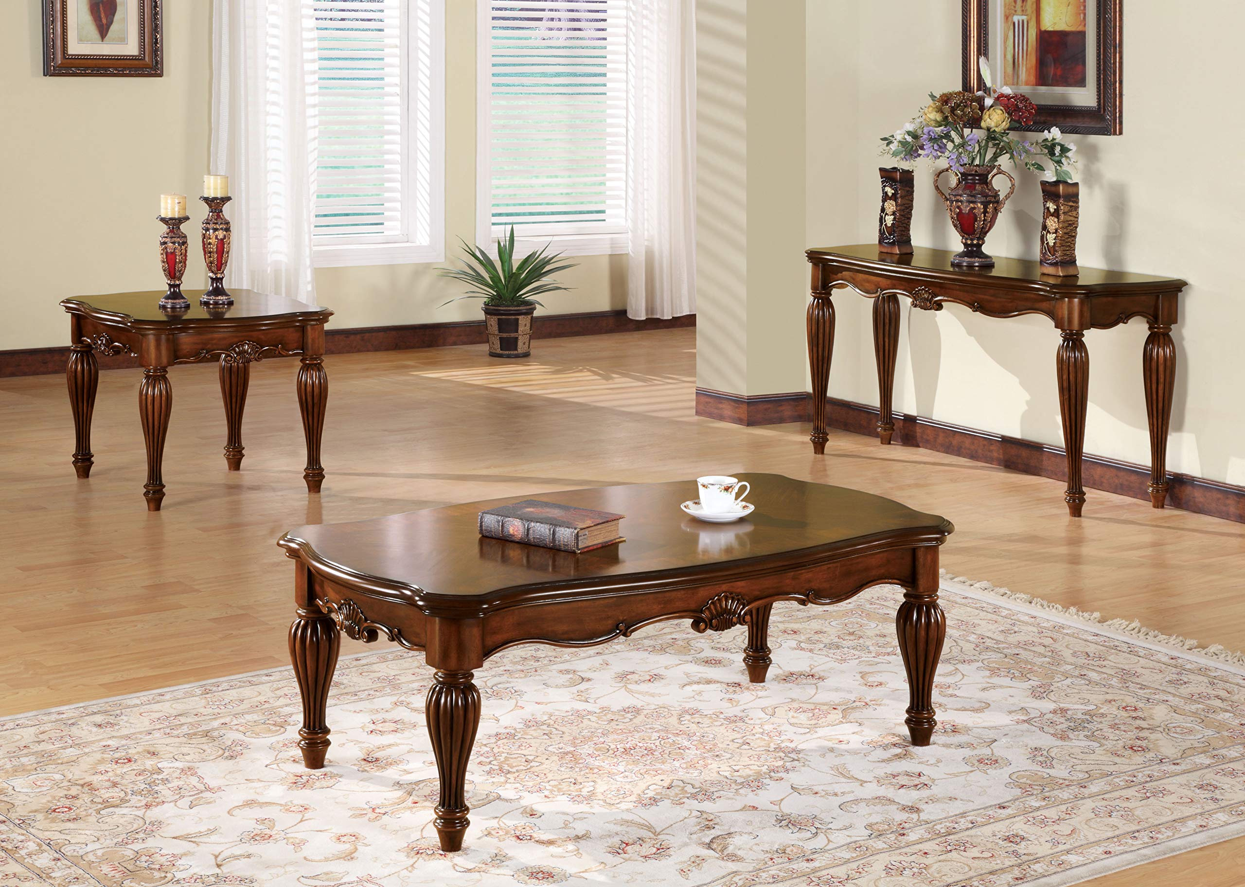 Amazon.com: Acme Dreena Coffee Table, Cherry Finish : Home & Kitchen